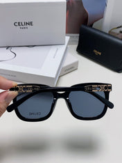 TRIOMPHE SUNGLASSES  573252 IN BLACK ACETATE METAL LOGO