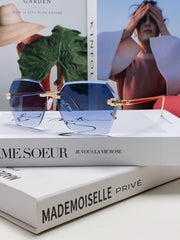 PANTHÈRE RIMLESS GEOMETRIC FRAME SUNGLASSES  539743 IN METAL