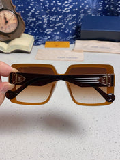 SQUARE SUNGLASSES 571655 IN BROWN CLEAR ACETATE