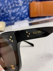 SQUARE SUNGLASS 575845 IN BLACK ACETATE BLACK LENSES