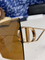 30MONTAIGNE S7U SUNGLASS 578108 IN GOLD METAL BROWN LENSES