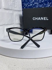 SQUARE SUNGLASSES 3392 IN BLACK ACETATE CLEAR LENSES