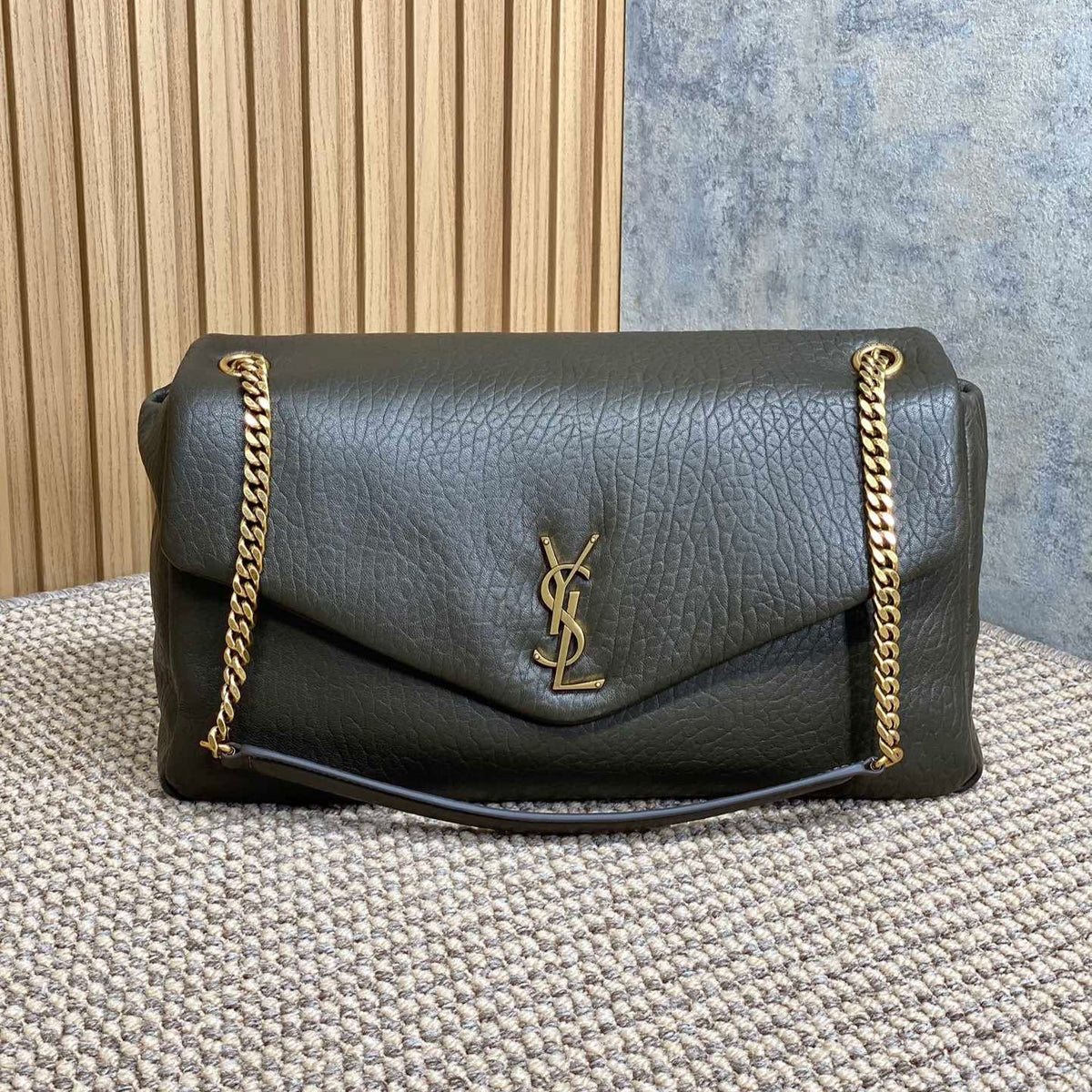 CALYPSO 36 CHAIN BAG IN DARK GREEN LAMBSKIN