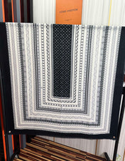 SCARF 200 CM IN BLACK MIX WHITE CASHMERE 394889