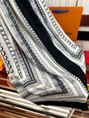 SCARF 200 CM IN BLACK MIX WHITE CASHMERE 394889