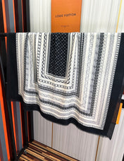 SCARF 200 CM IN BLACK MIX WHITE CASHMERE 394889