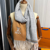 SCARF 200 CM IN BROWN MIX GREY CASHMERE 400011