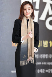 SCARF 200 CM IN BROWN MIX GREY CASHMERE 400012