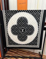 SCARF 200 CM IN BLACK MIX WHITE CASHMERE 400030