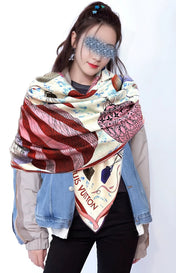 UP AND AWAY 140 CM SQUARE SILK SCARF COLORFUL 400072