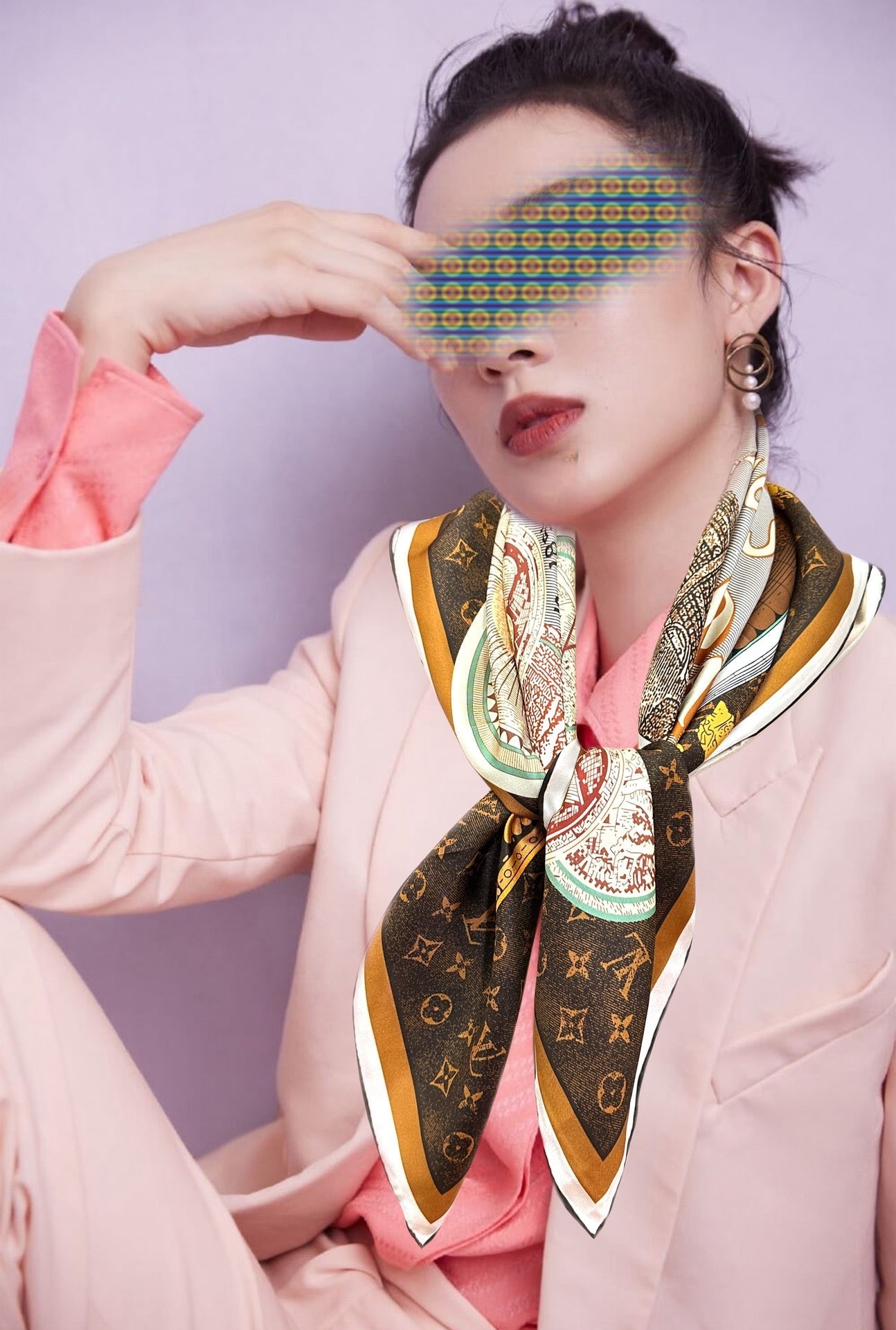 LV SCARF 90 CM IN SILK 730534