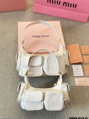 PUCKET BAG 27 IN WHITE CALFSKIN