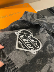 TIGER PATTERN SCARF 205 CM IN BLACK CASHMERE  390875