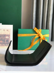 SAINT-GABRIEL WALLET 12 IN BLACK CALFSKIN AND GOYARDINE CANVAS