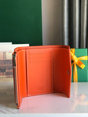 SAINT-GABRIEL WALLET 12 IN ORANGE CALFSKIN AND GOYARDINE CANVAS