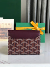 SAINT-GABRIEL WALLET 12 IN WINE RED CALFSKIN AND GOYARDINE CANVAS