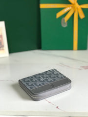MATIGNON MINI WALLET 11 IN GRAY GOYARDINE CANVAS AND CALFSKIN