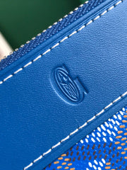 MATIGNON MINI WALLET 11 IN SAPPHIRE BLUE GOYARDINE CANVAS AND CALFSKIN