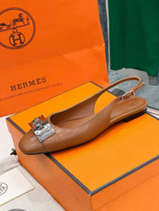 INNOCENTE SLINGBACK CARAMEL CALFSKIN