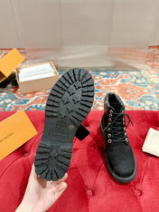 LV X TIMBERLAND ANKLE BOOT IN BLACK SUEDE