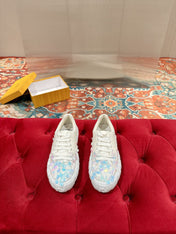 RUNWAY SEQUIN CASUAL SHOES IN WHITE CALFSKIN