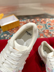 RUNWAY SEQUIN CASUAL SHOES IN WHITE CALFSKIN