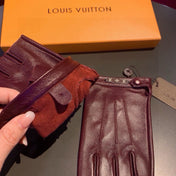 FINGERLESS GLOVES IN GARNET RED LAMBSKIN 453645