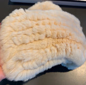 FINGERLESS HALF GLOVES IN BEIGE CREAM RABBIT FUR 462277