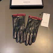 GLOVES IN BLACK MIX RED LAMBSKIN AND LAMB FUR LINING 467970