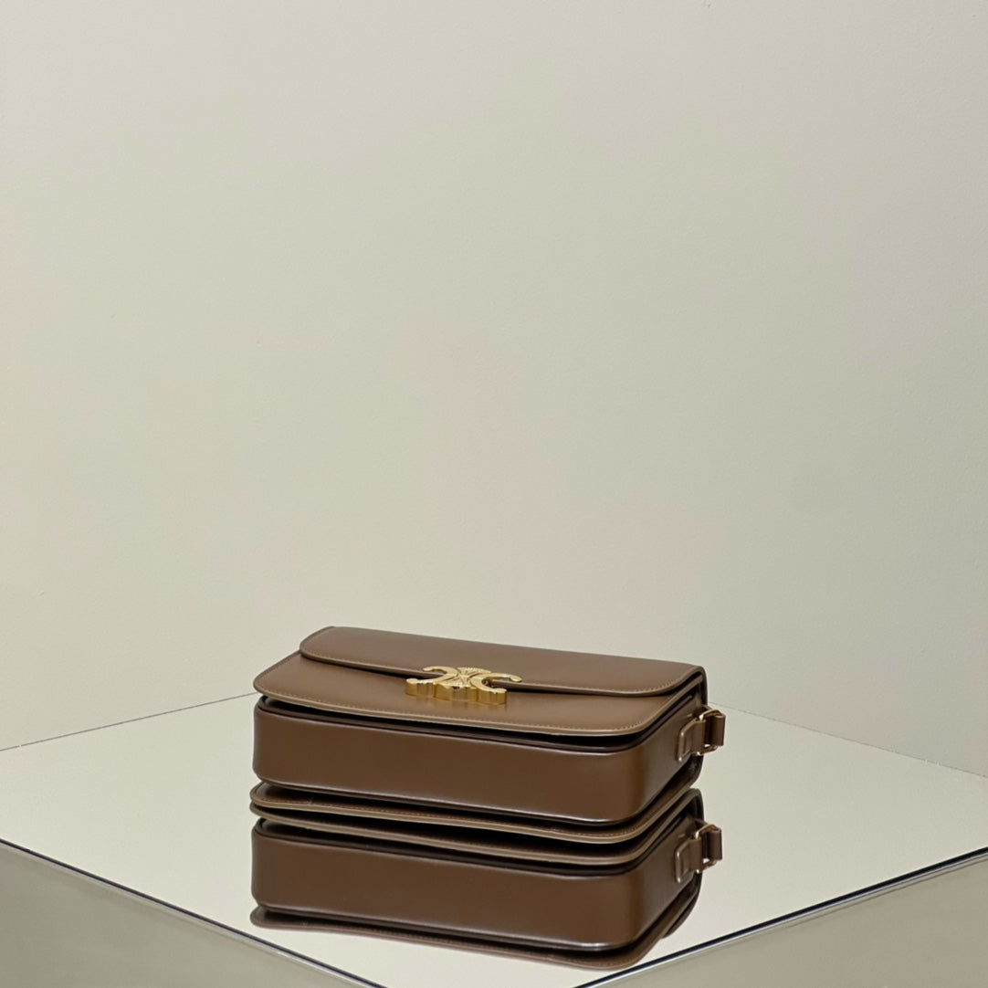 MINI CLAUDE 22 SHINY CALFSKIN CHOCOLATE BROWN