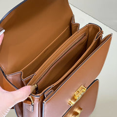 MINI CLAUDE 22 SHINY CALFSKIN CINNAMON BROWN