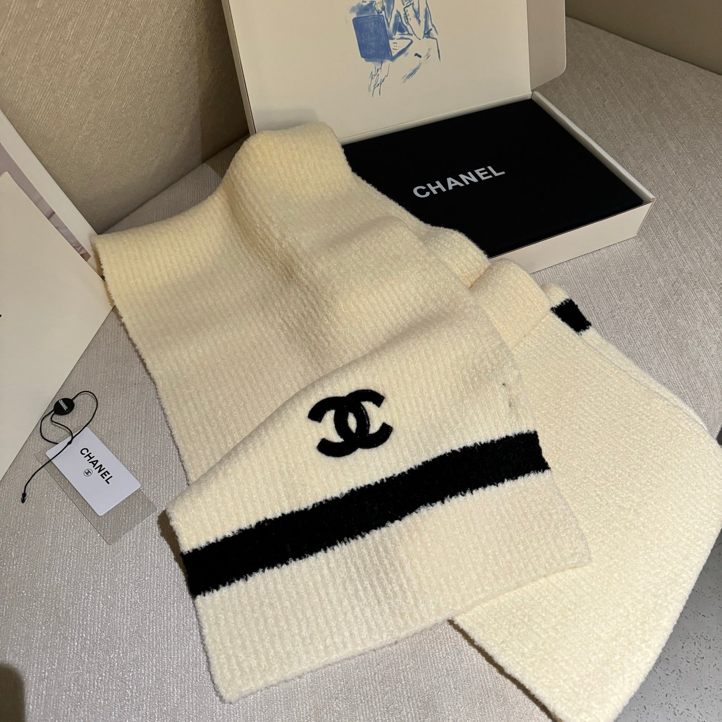 CHANEL 25S SCARF 170 IN CASHMERE 932159