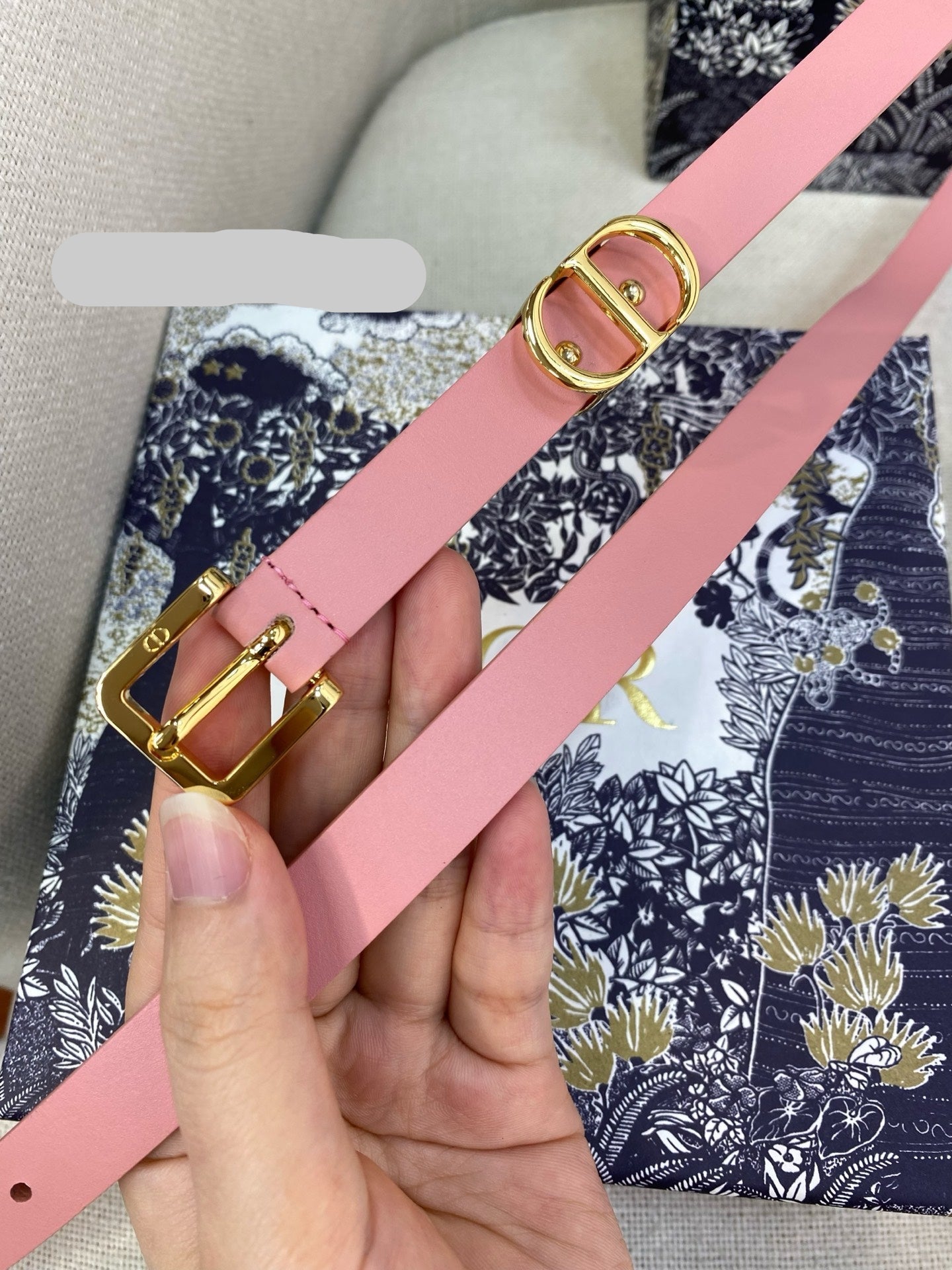 DIOR 25S BELT 15 MM IN PINK CALFSKIN 559724