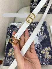 DIOR 25S BELT 15 MM IN WHITE CALFSKIN 559725