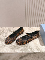 PRADA BALLERINA FLATS IN LEOPARD PRINT LAMBSKIN