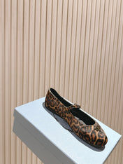 PRADA BALLERINA FLATS IN LEOPARD PRINT LAMBSKIN