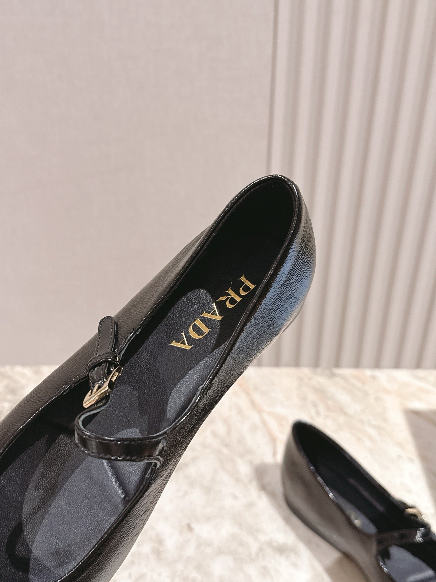PRADA 25S BALLERINAS IN BLACK CALFSKIN GLOSSY