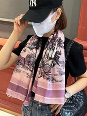 SQUARE SCARF 110 CM IN COLORFUL SILK VELEVET 389724