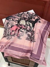 SQUARE SCARF 110 CM IN COLORFUL SILK VELEVET 389724