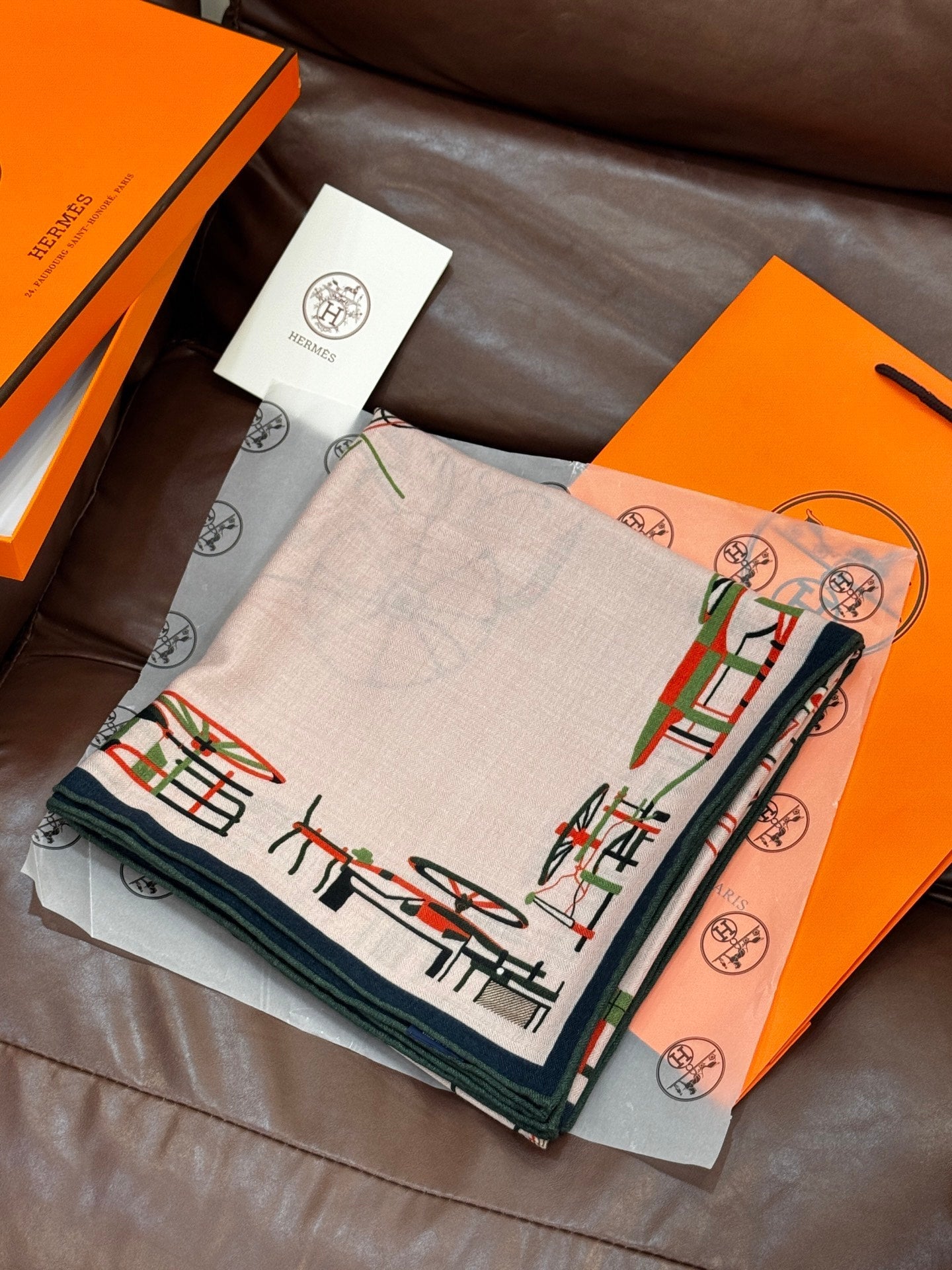 HERMES 25S SCARF 140 IN CASHMERE SILK 727319