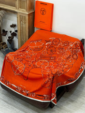 HERMES 25S SCARF 140 IN CASHMERE SILK 727321