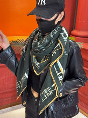 HERMES 25S SCARF 140 IN CASHMERE SILK 727320