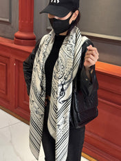 HERMES 25S SCARF 140 IN CASHMERE SILK 727316