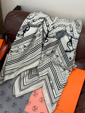 HERMES 25S SCARF 140 IN CASHMERE SILK 727316