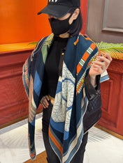 HERMES 25S SCARF 140 IN CASHMERE SILK 727300