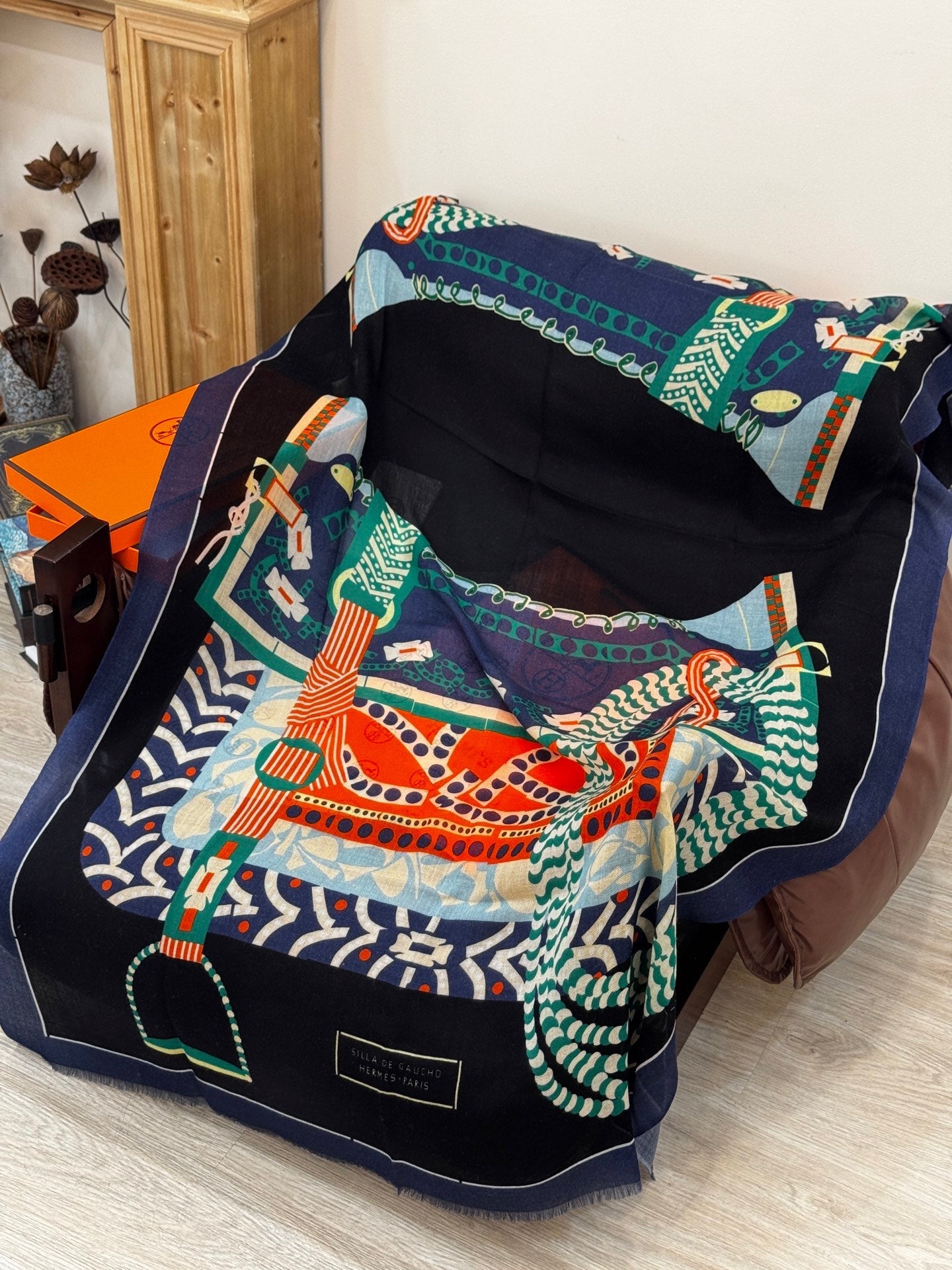 HERMES 25S SCARF 200 IN CASHMERE SILK 730597