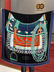 HERMES 25S SCARF 200 IN CASHMERE SILK 730597