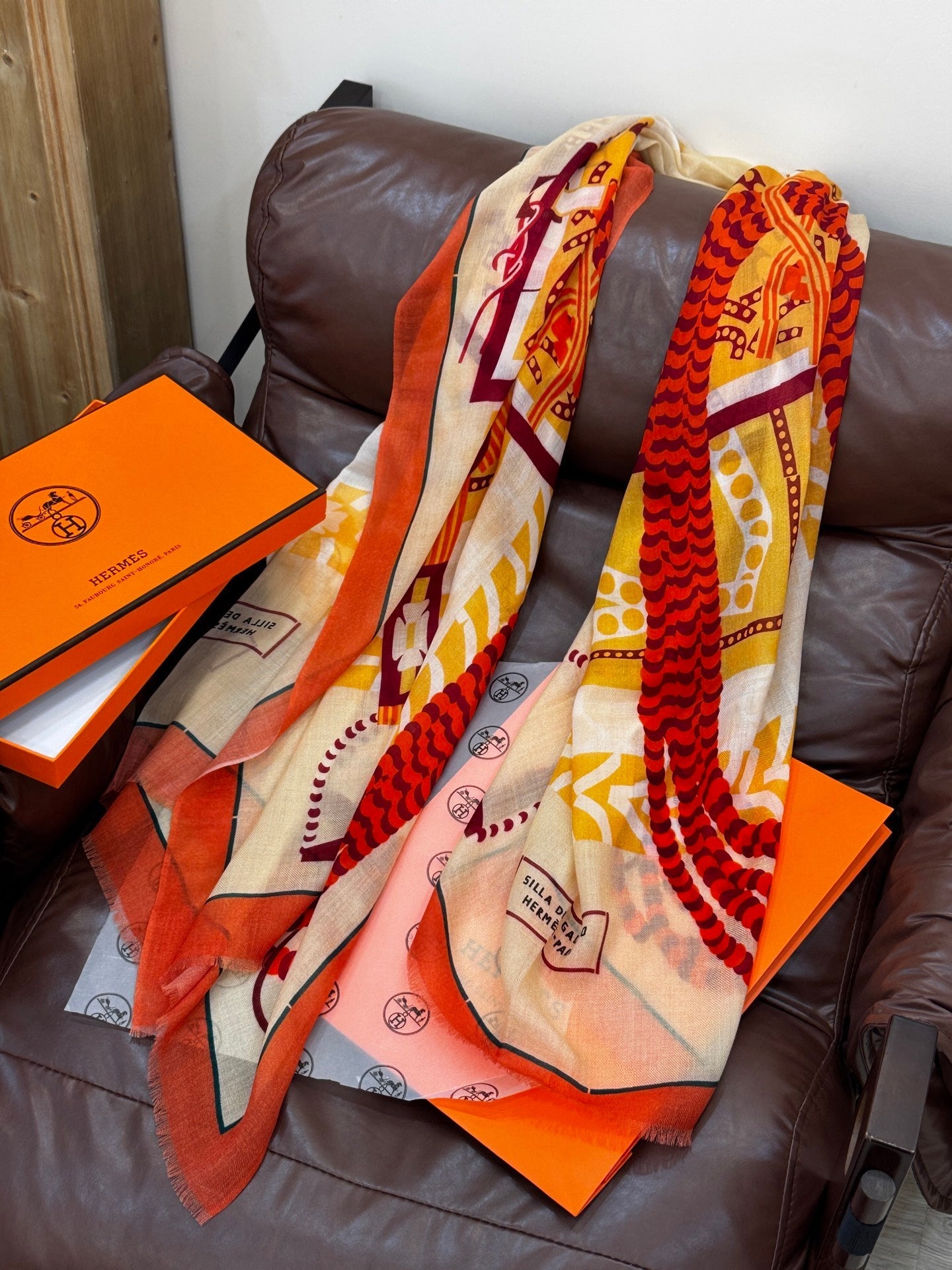 HERMES 25S SCARF 200 IN CASHMERE SILK 730599
