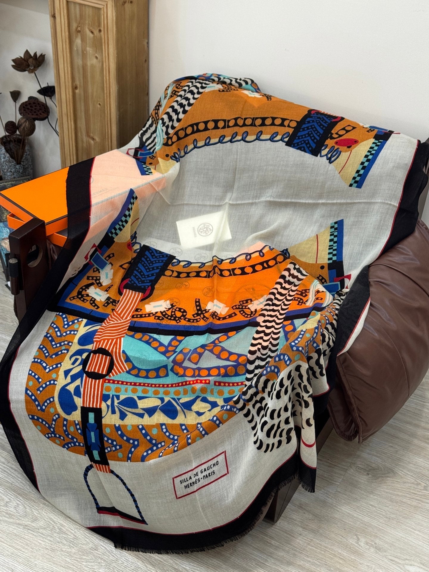 HERMES 25S SCARF 200 IN CASHMERE SILK 730600