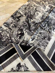 DIOR SCARF 110 CM IN COTTON-SILK FABRIC 730606